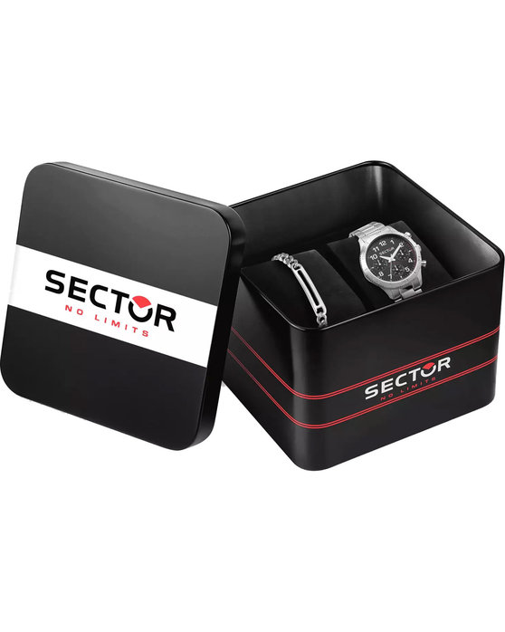 SECTOR 270 Chronograph Silver Stainless Steel Bracelet Gift Set