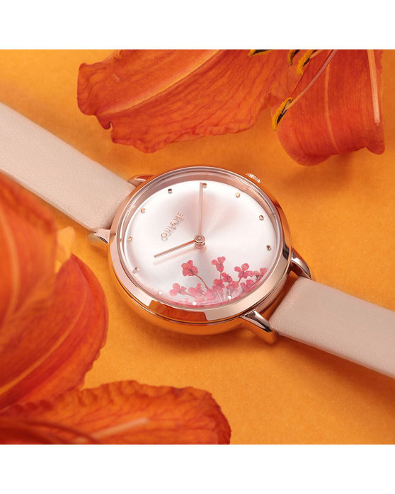 OUI&ME Fleurette Pink Leather Strap