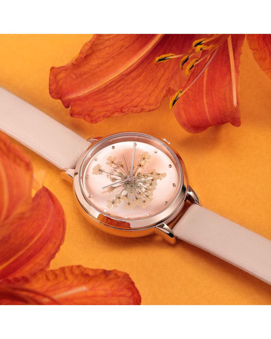 OUI&ME Fleurette Pink Leather Strap