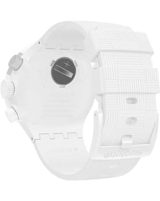 SWATCH Big Bold Chequered White Chronograph White Silicone Strap