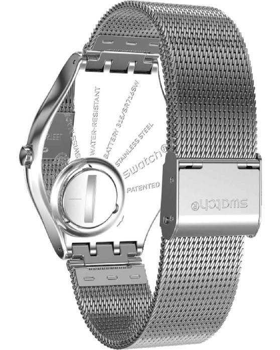 SWATCH Skin Irony Skin Golden Blink Silver Stainless Steel Bracelet