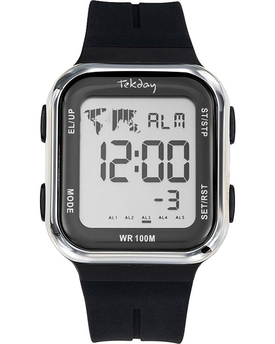 TEKDAY Chronograph Black Plastic Strap kosmima.gr