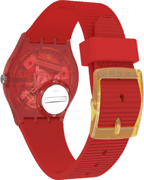 SWATCH Retro-Rosso Red Silicone Strap