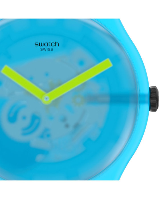 SWATCH Ocean Blur Blue Silicone Strap