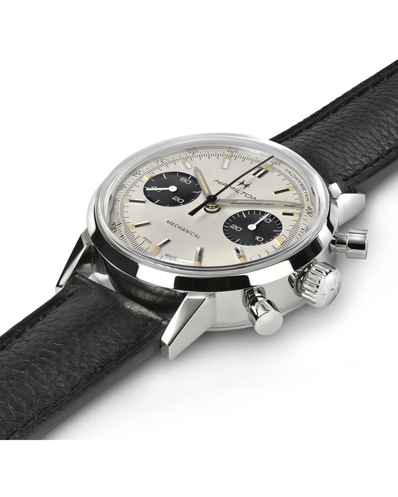 HAMILTON Intra-Matic Mechanical Chronograph Black Leather Strap