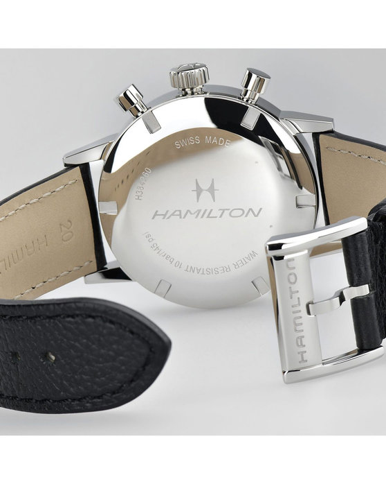 HAMILTON Intra-Matic Mechanical Chronograph Black Leather Strap