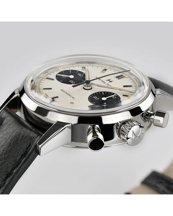 HAMILTON Intra-Matic Mechanical Chronograph Black Leather Strap