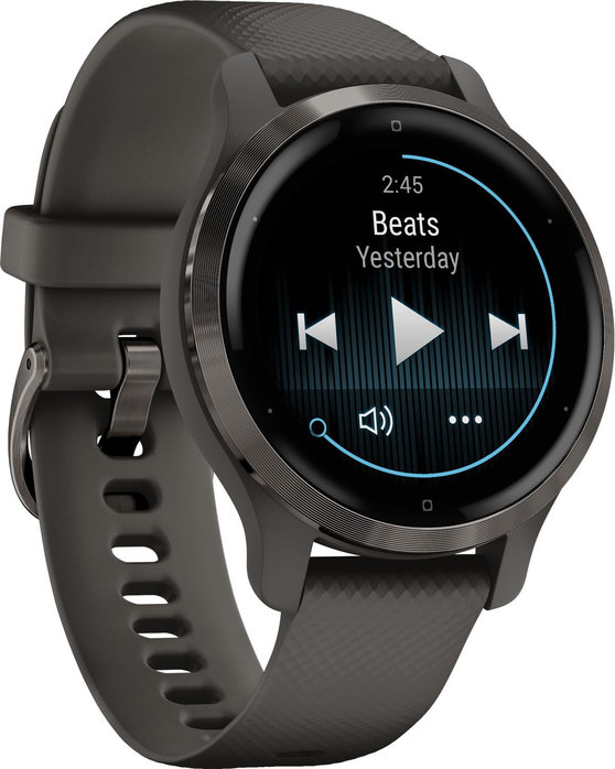 GARMIN Venu 2S Slate Bezel with Graphite Case and Grey Silicone Band