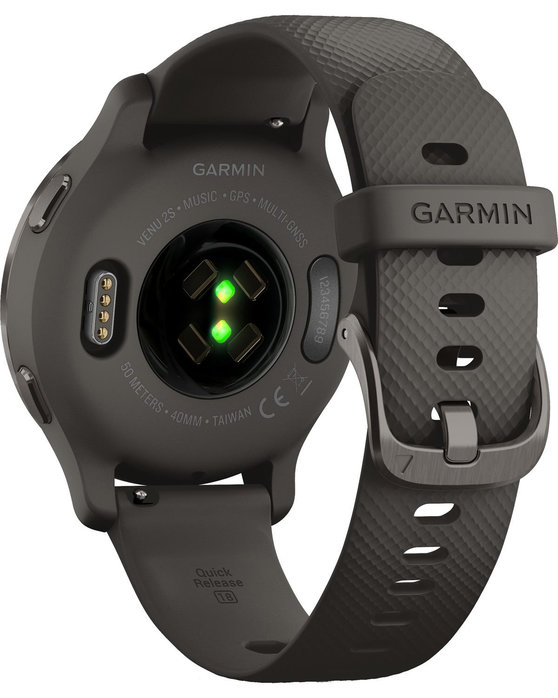 GARMIN Venu 2S Slate Bezel with Graphite Case and Grey Silicone Band