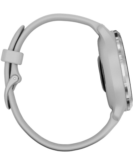 GARMIN Venu 2S Silver Bezel with Mist Gray Case and White Silicone Band