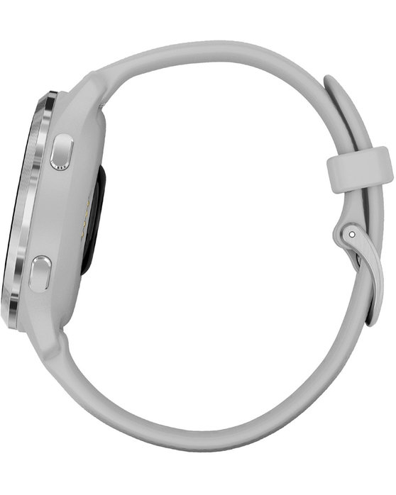 GARMIN Venu 2S Silver Bezel with Mist Gray Case and White Silicone Band