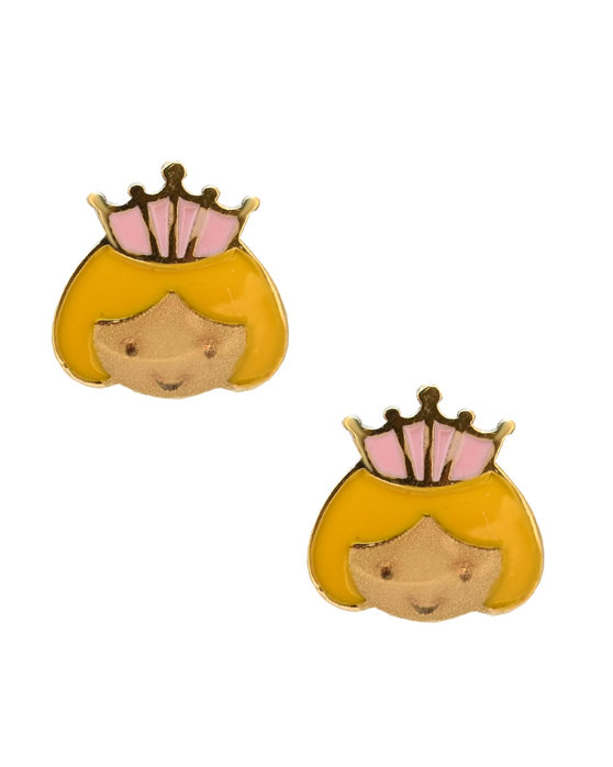Σκουλαρίκια Ino&Ibo με σχέδιο πριγκίπισσα από χρυσό 9Κ