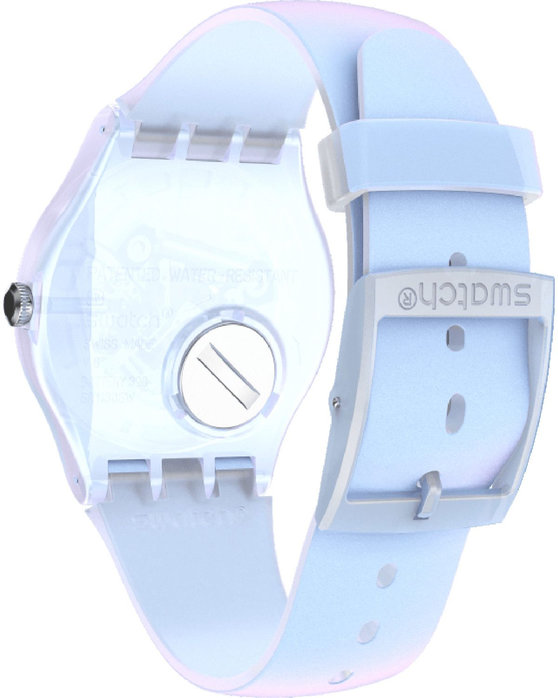 SWATCH New Gent Flowerscreen Light Blue Silicone Strap