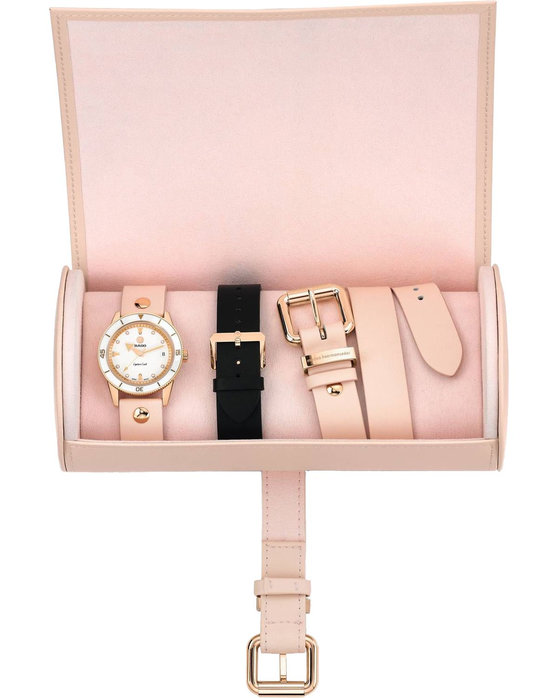 RADO Captain Cook Marina Hoermanseder Automatic Diamond Pink Leather Strap Gift Set (R32139708)