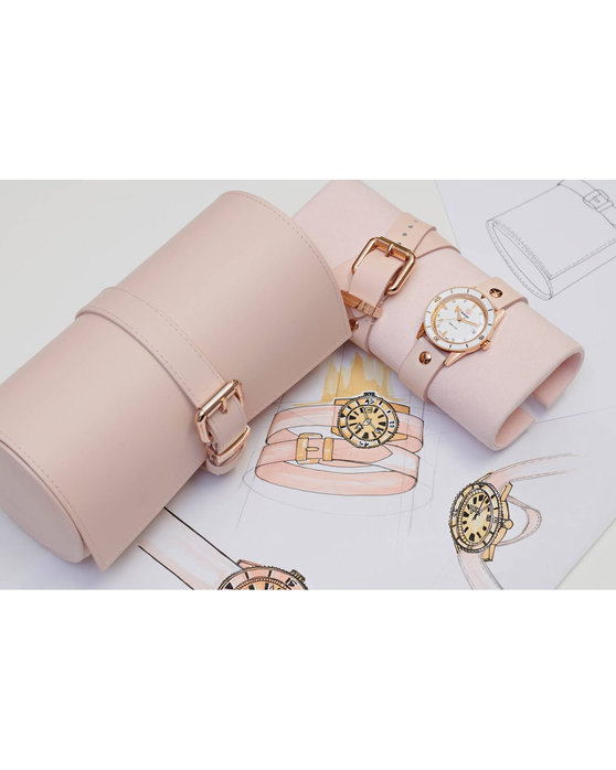 RADO Captain Cook Marina Hoermanseder Automatic Diamond Pink Leather Strap Gift Set (R32139708)