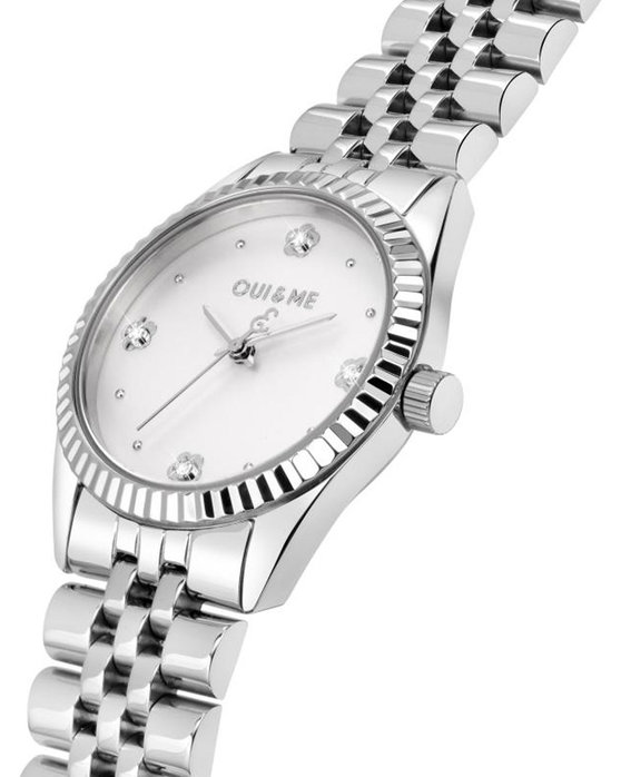 OUI&ME Coquette Diamonds Silver Stainless Steel Bracelet