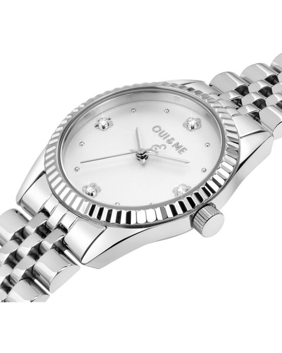 OUI&ME Coquette Diamonds Silver Stainless Steel Bracelet