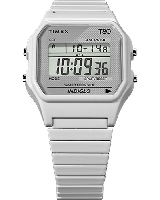 TIMEX T80 Chronograph White Stainless Steel Bracelet