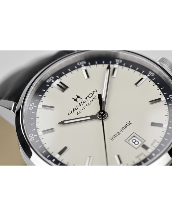 HAMILTON Intra-Matic Automatic Black Leather Strap