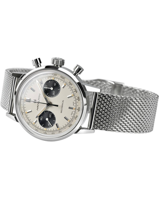 HAMILTON Intra-Matic Mechanical Chronograph Silver Stainless Steel Bracelet