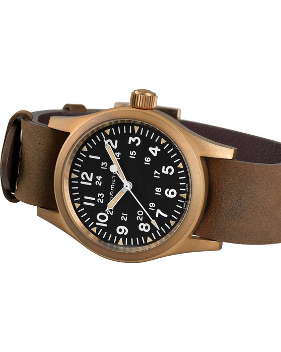 HAMILTON Khaki Field Mechanical Bronze with Brown Leather strap