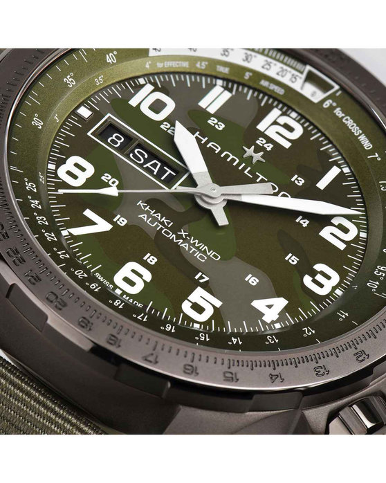 HAMILTON Khaki X-Wind Automatic Green Fabric Strap