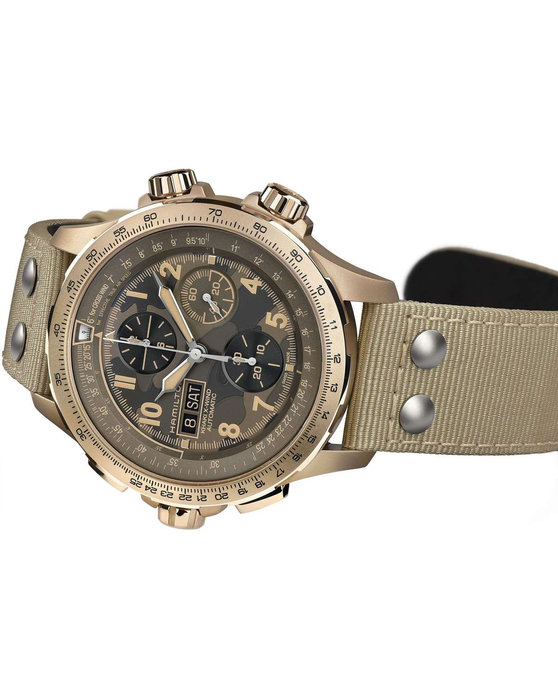 HAMILTON Khaki X-Wind Automatic Chronograph Khaki Fabric Strap