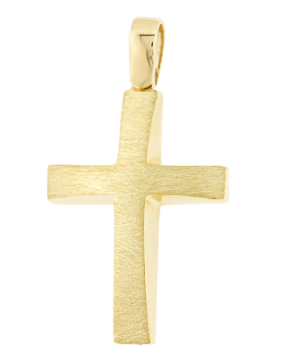 Βαπτιστικός σταυρός SAVVIDIS χρυσός ματ 14Κ
