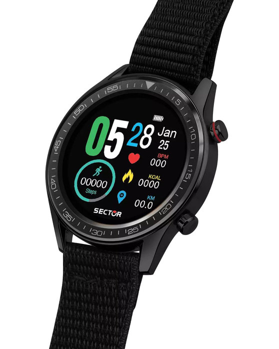 SECTOR S-02 Smartwatch Black Fabric Strap