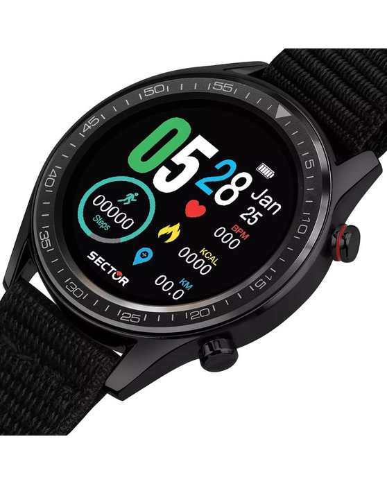 SECTOR S-02 Smartwatch Black Fabric Strap