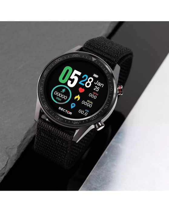 SECTOR S-02 Smartwatch Black Fabric Strap