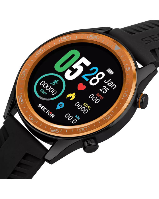 SECTOR S-02 Smartwatch Black Silicone Strap