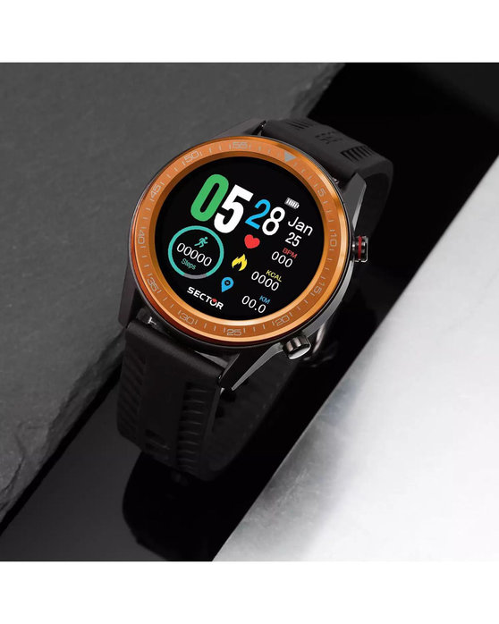 SECTOR S-02 Smartwatch Black Silicone Strap