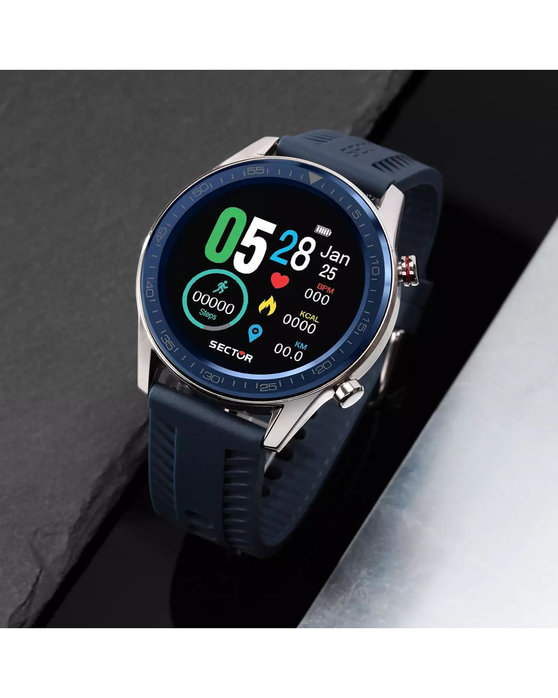 SECTOR S-02 Smartwatch Blue Silicone Strap