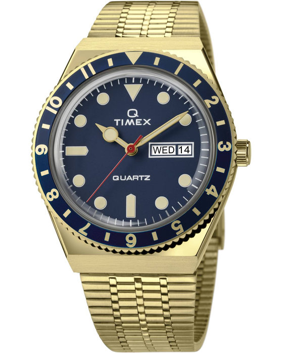 TIMEX Q Reissue Gold Stainless Steel Bracelet kosmima.gr