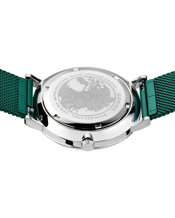 BERING Solar Green Stainless Steel Bracelet