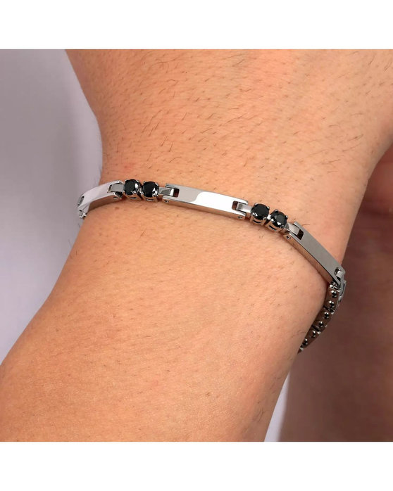 SECTOR Stainless Steel Bracelet with Enamel and Zircon