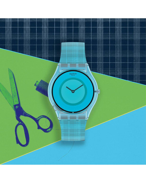 SWATCH X Supriya Lele Sari Madras Ligh Blue Silicone Strap