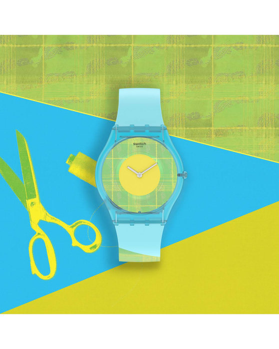 SWATCH X Supriya Lele Acid Madras Ligh Blue Silicone Strap