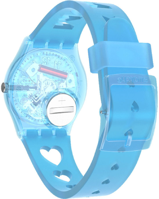 SWATCH Love From A to Z Light Blue Silicone Strap