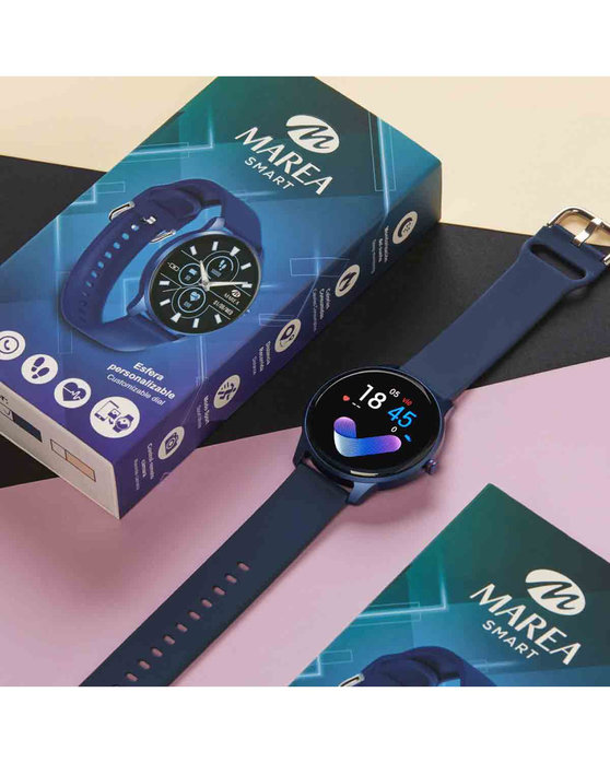 MAREA Smartwatch Blue Rubber Strap