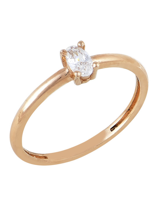 Μονόπετρο δαχτυλίδι SAVVIDIS από ροζ χρυσό 14Κ με ζιργκόν (Νο 55)