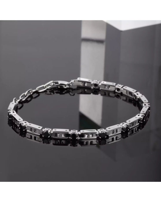 SECTOR Stainless Steel Bracelet with Enamel and Zircon