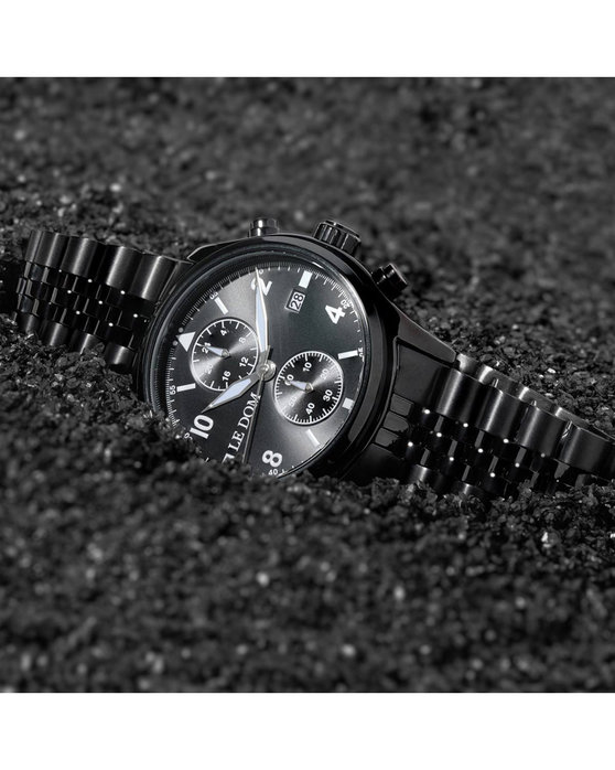 LEDOM Pilot Black Stainless Steel Bracelet