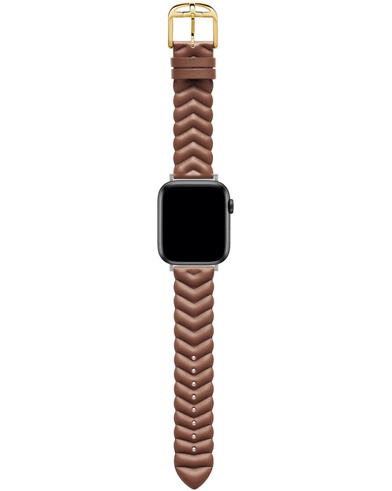 TED Chevron Brown Leather Strap for APPLE Watches 42-44 mm