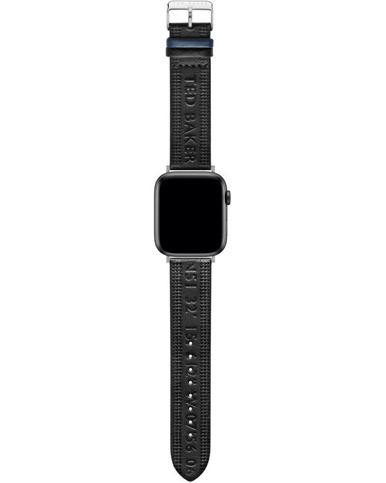 Λουράκι TED London HQ Black Leather Strap για APPLE Watches 42-44 mm
