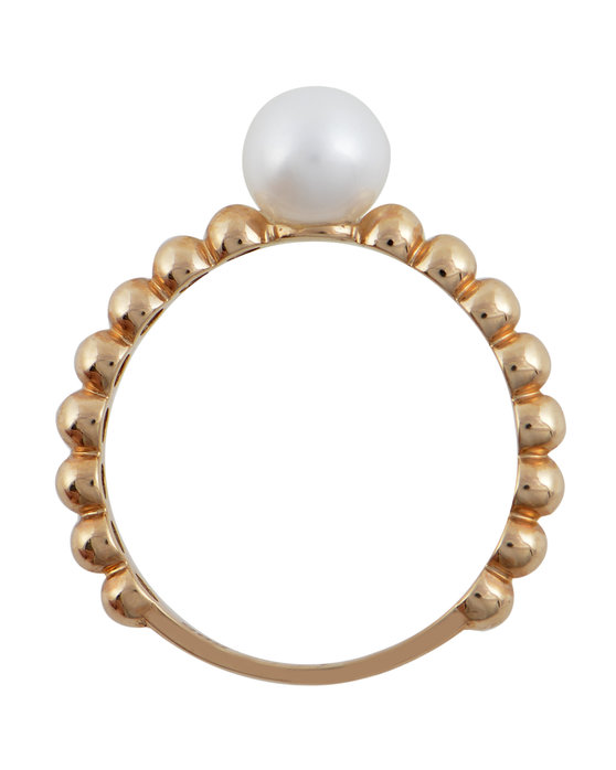 Ring 14ct Rose Gold by SAVVIDIS with Pearl and Zircon (No 55)