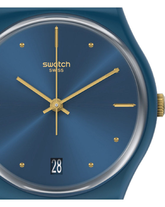 SWATCH Gents Pearlyblue Blue Silicone Strap