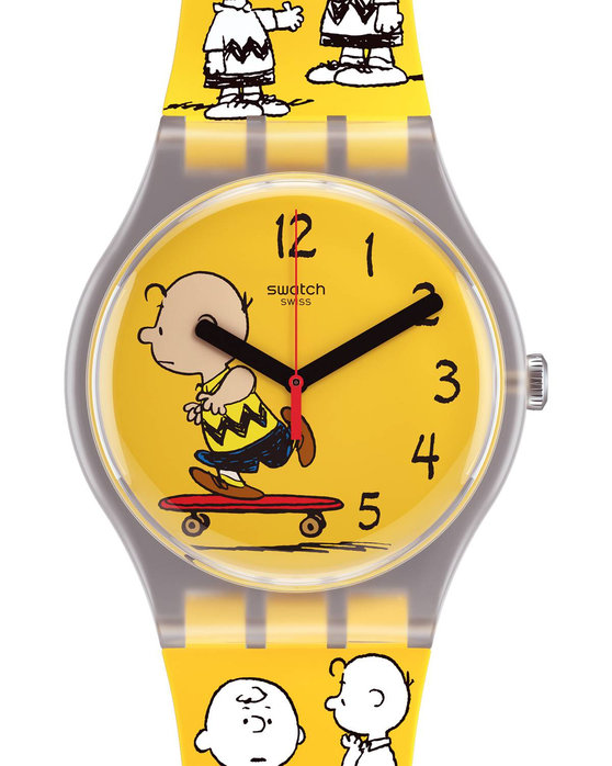 SWATCH Peanuts Pow Wow Yellow Silicone Strap