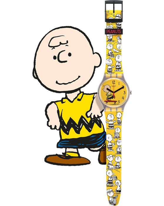 SWATCH Peanuts Pow Wow Yellow Silicone Strap